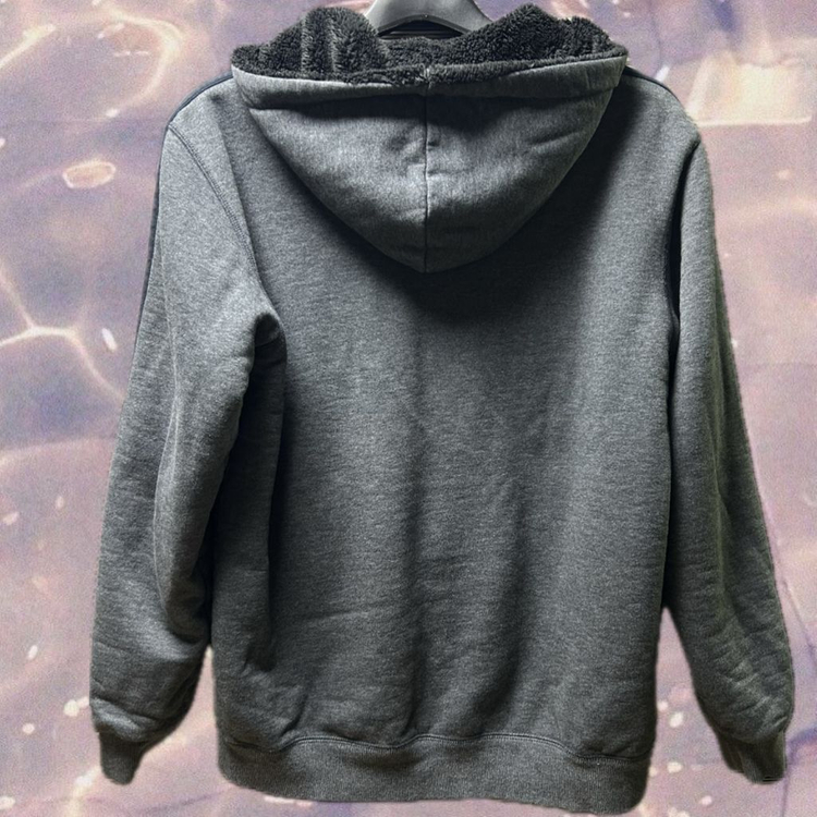 아디다스 양털 후드집업 챠콜 블랙 그레이 100--3