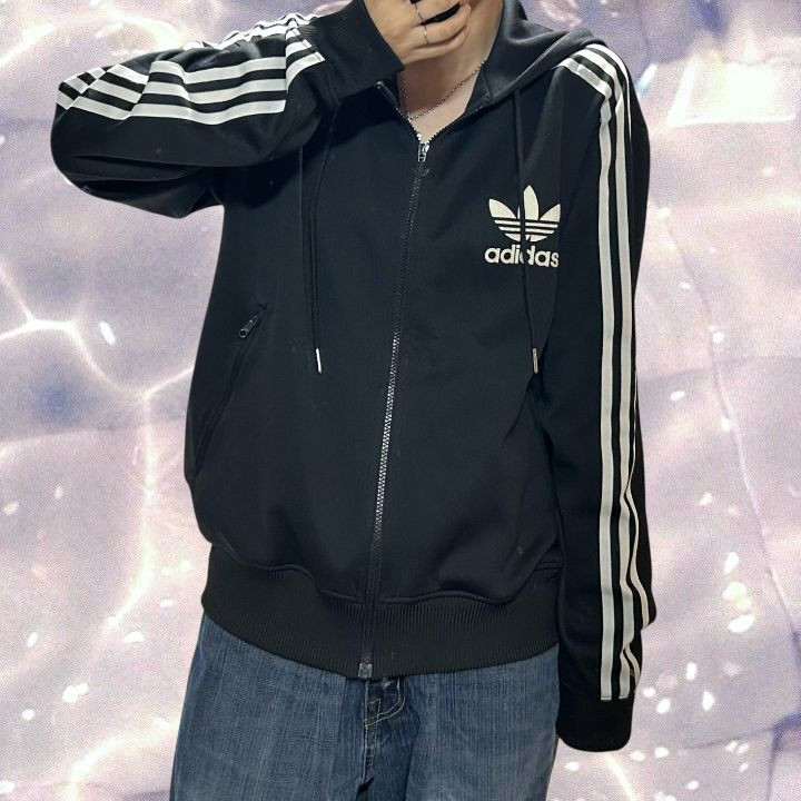 00s 아디다스 플락 후드 집업 져지 블랙 L 이미지