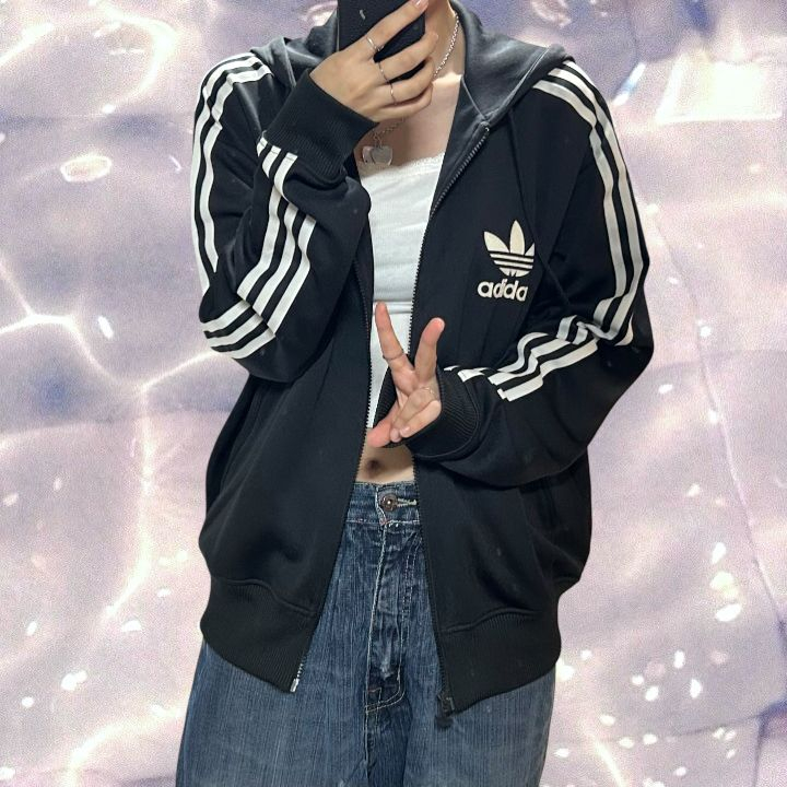 00s 아디다스 플락 후드 집업 져지 블랙 L 이미지