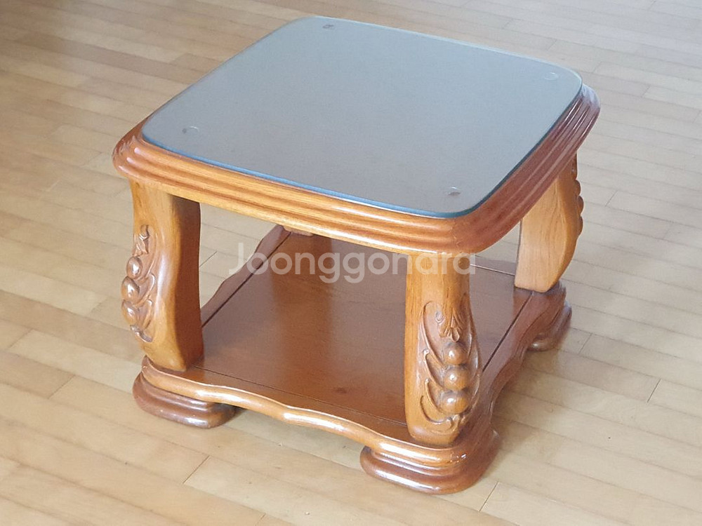 오크 원목 티테이블--1