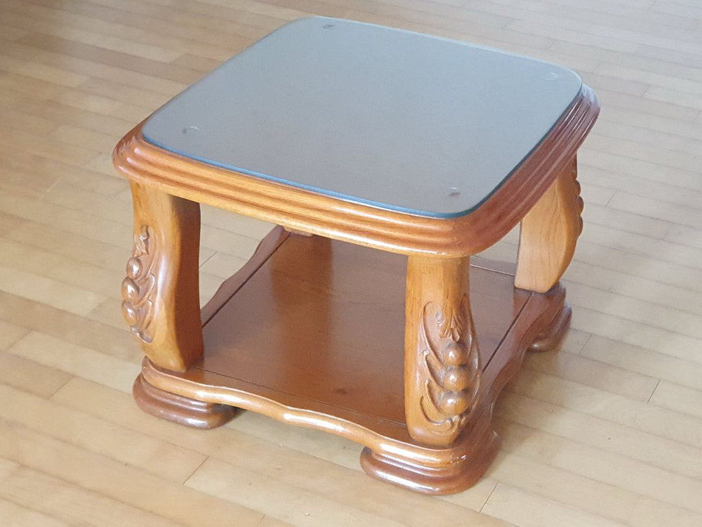 오크 원목 티테이블--1