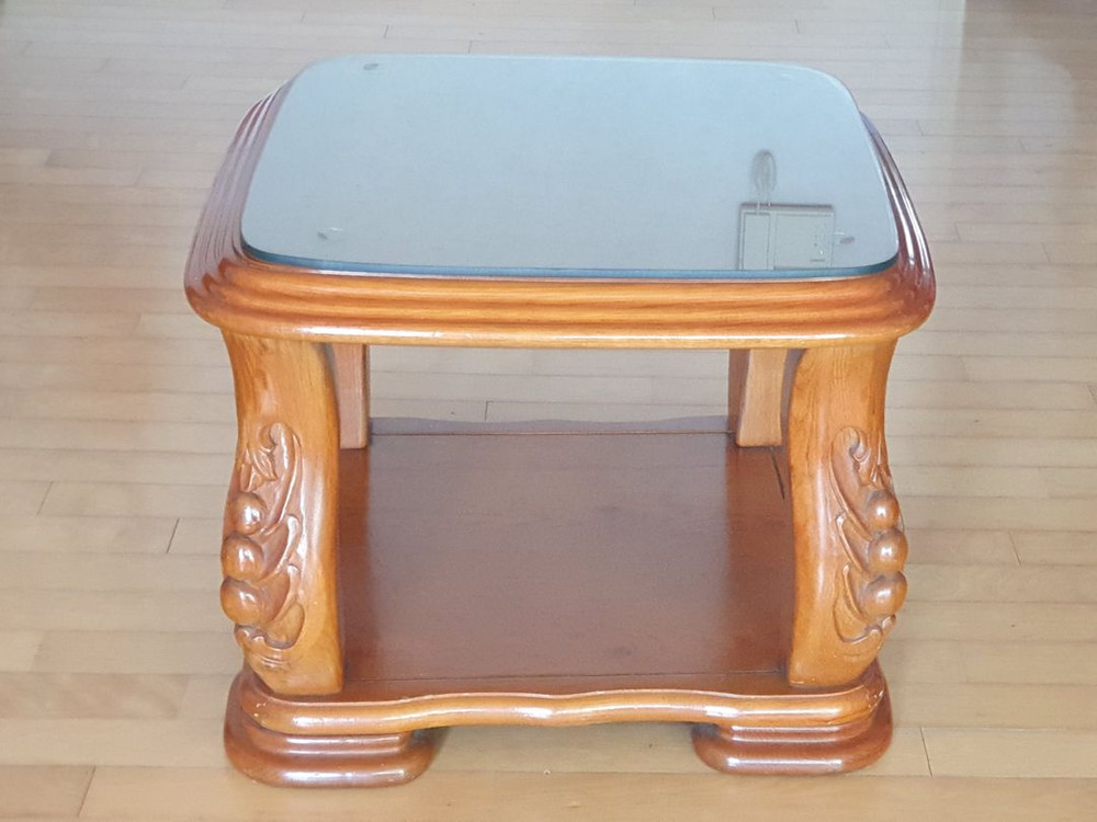 오크 원목 티테이블--2