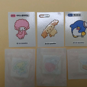 산리오 띠부씰 반짝이 빵뚜르 폭신 스티커 6종 일괄 이미지