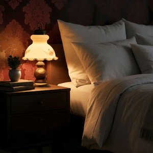 이탈리아 클래식 빈티지 엔틱 유리갓 스탠드 램프