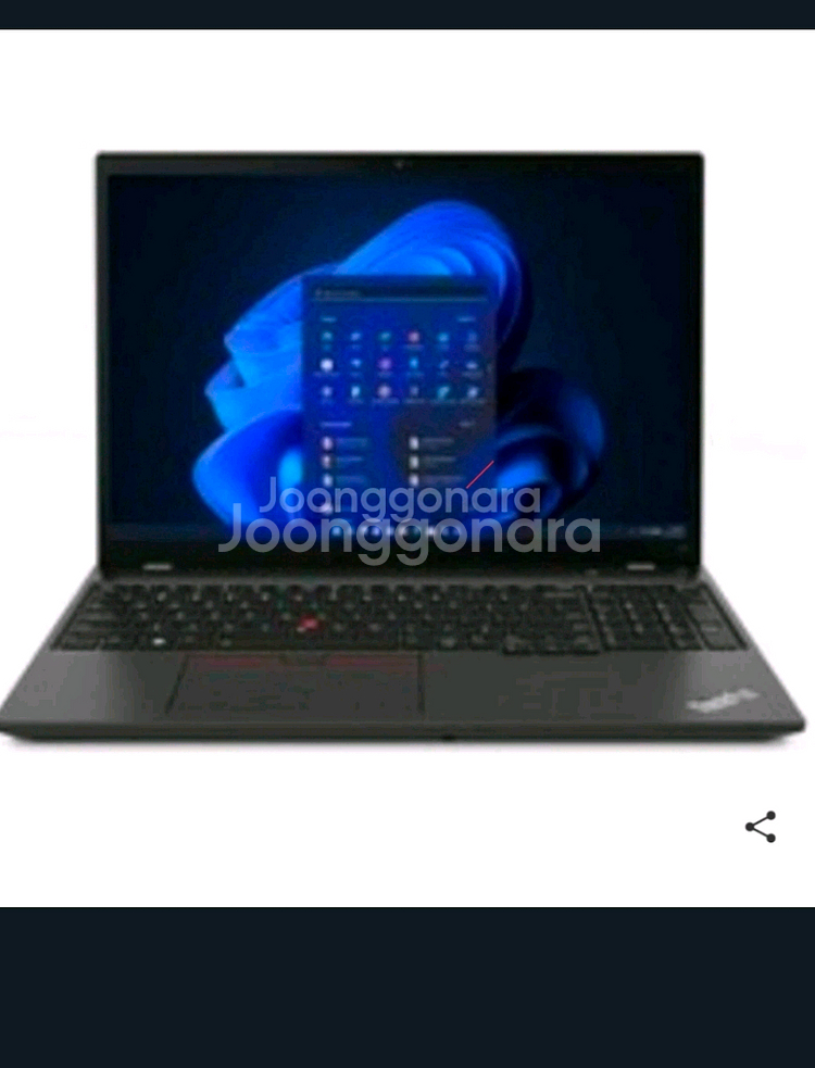 레노버 씽크패드 T16 미개봉 노트북 팔아요 AMD G1 썬더블랙 라이젠5 Pro 256GB 8GB WIN11프로--0