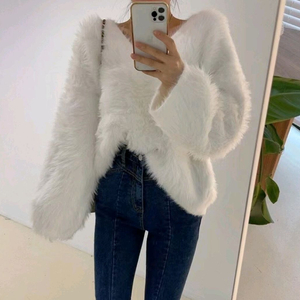 새상품 앙고라 퍼 니트 수술니트 수입의류 오버핏니트