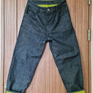 A/X 아르마니 익스체인지 진청 그린 형광 포인트 BAGGY JEAN 허리 32사이즈 판매합니다~!