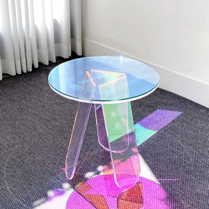 [재고정리세일] 홀로그램 아크릴 원형 테이블 450 + 강화유리