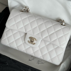 [정품] 샤넬 클래식 캐비어 스몰 화이트