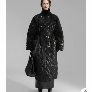 새상품 퀼팅 광탭 롱패딩