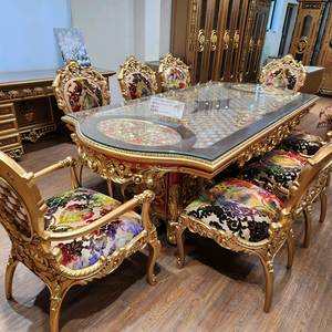 로코코 스타일 대형 식탁세트8인용