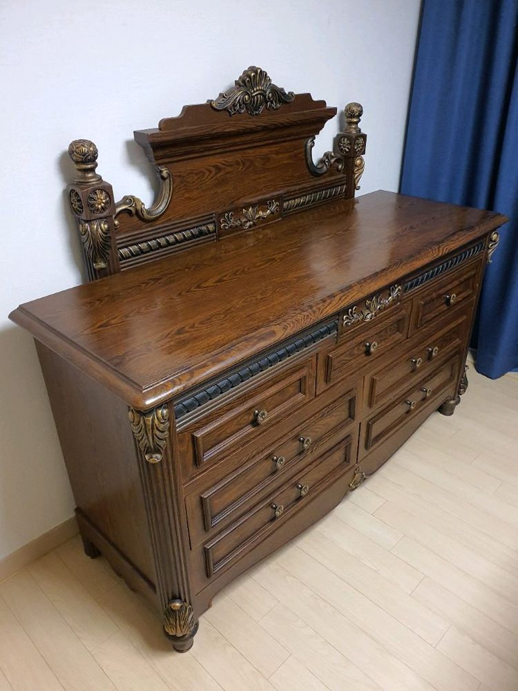 이재명 대통령 동상이몽 너는내운명 엔틱 침대 협탁 화장대 서랍장 거울--5