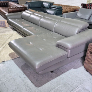 자코모 키프 슈렁큰 천연가죽 6인 카우치 소파(헤드업)