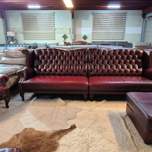 체스터필드 이태리 전체 천연가죽 4+1인소파
