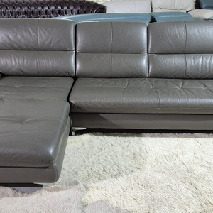 자코모 이태리 천연 통가죽 4인 카우치 소파