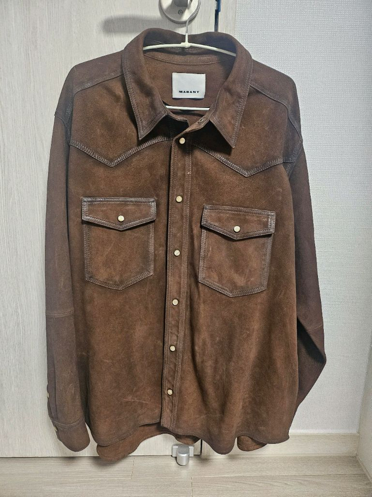 이자벨마랑 아드리안 스웨이드 셔츠 L (이수혁착용)--1