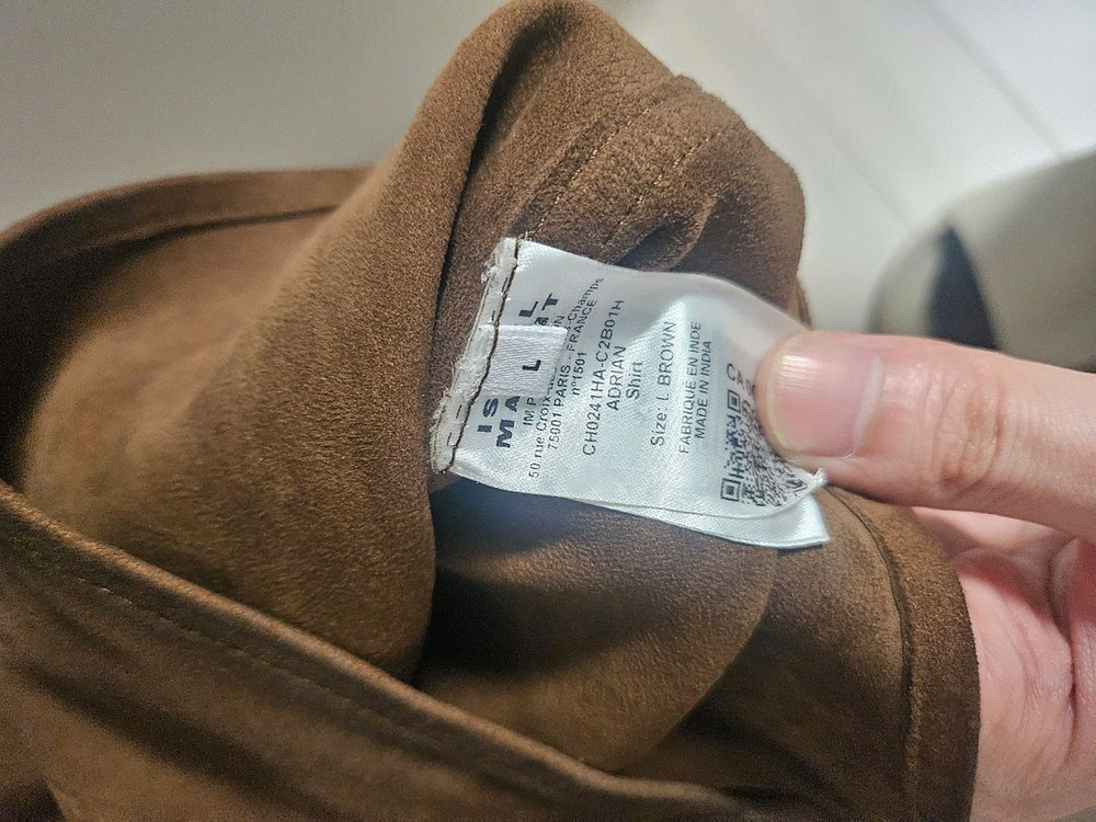 이자벨마랑 아드리안 스웨이드 셔츠 L (이수혁착용)--3