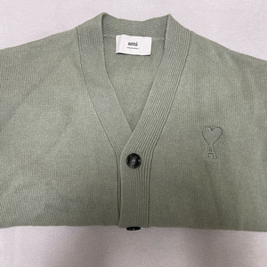아미 스몰 하트 로고 가디건 L 새상품