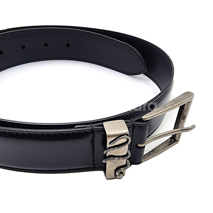 구찌 블랙 남성 스네이크 버클 벨트 495123--3