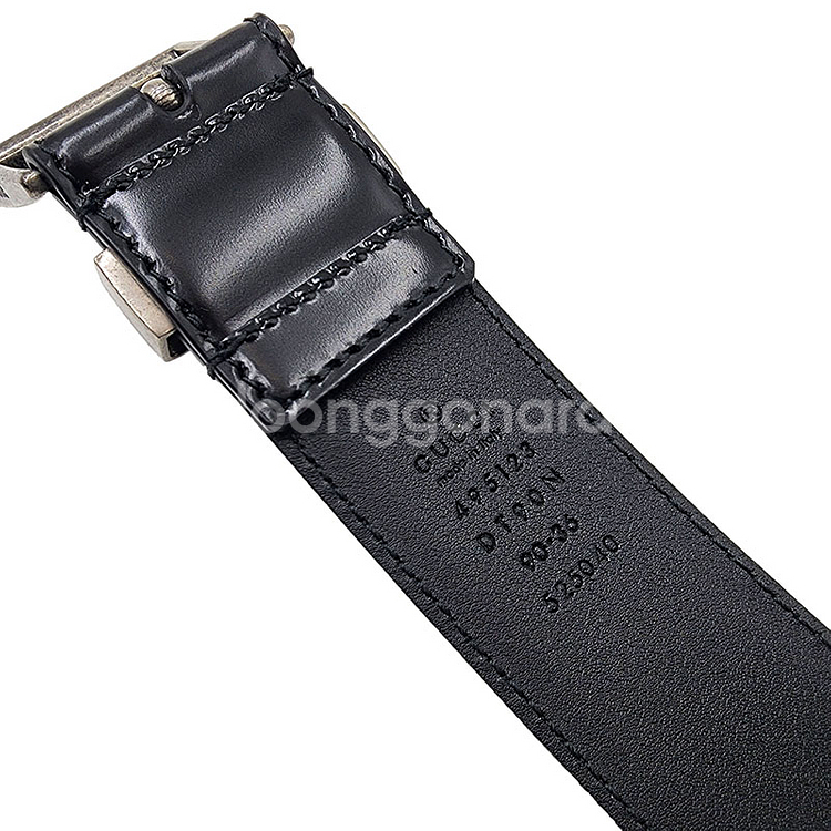 구찌 블랙 남성 스네이크 버클 벨트 495123--5