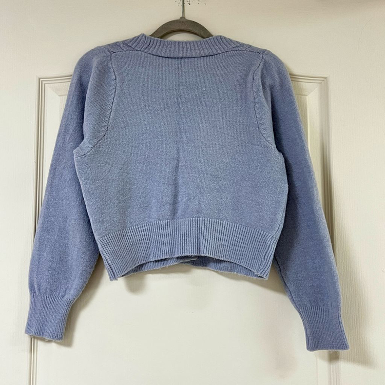 스카이블루 니트 가디건나시 세트--1