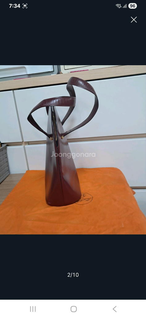 까르띠에 버건디 토트백 까르띠에 가방 이미지