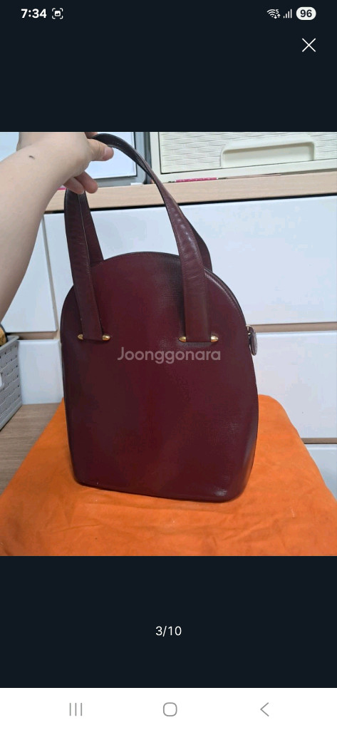 까르띠에 버건디 토트백 까르띠에 가방 이미지