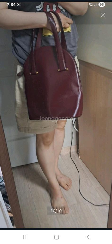 까르띠에 버건디 토트백 까르띠에 가방 이미지