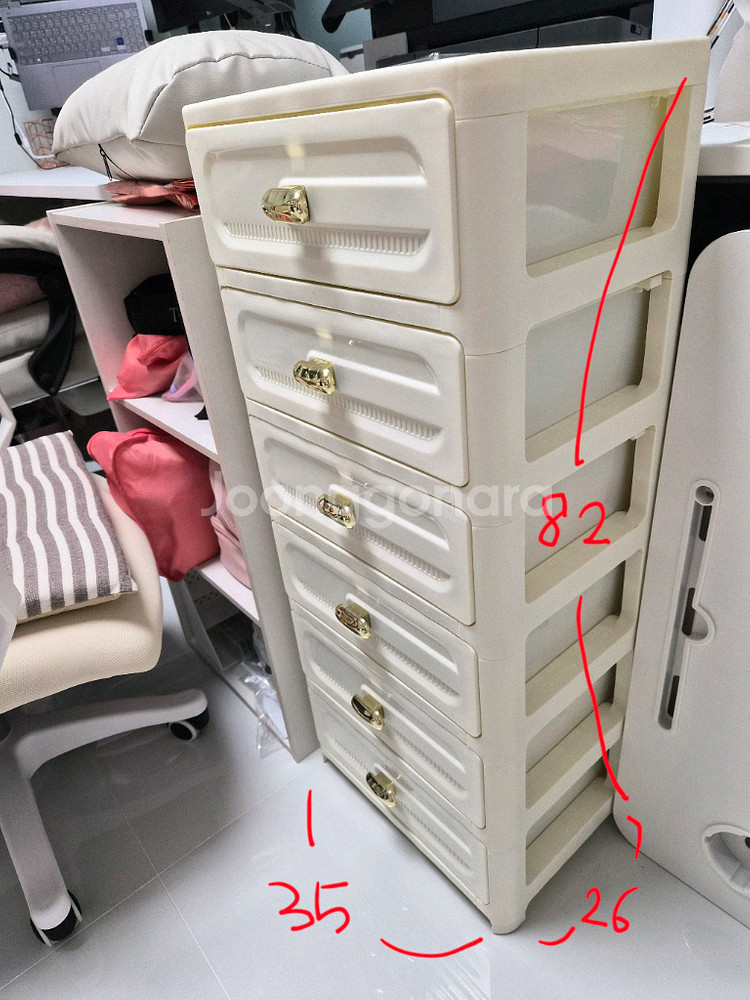 플라스틱 서랍장 6단--4