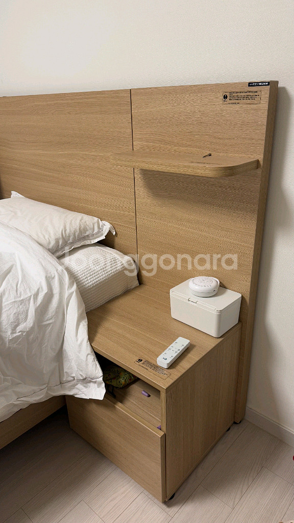 한샘 유로 502 침대 프레임 + 협탁 사이즈 퀸 킹 사이즈--4