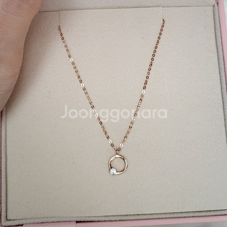 제이에스티나 14k 로즈골드 목걸이--1