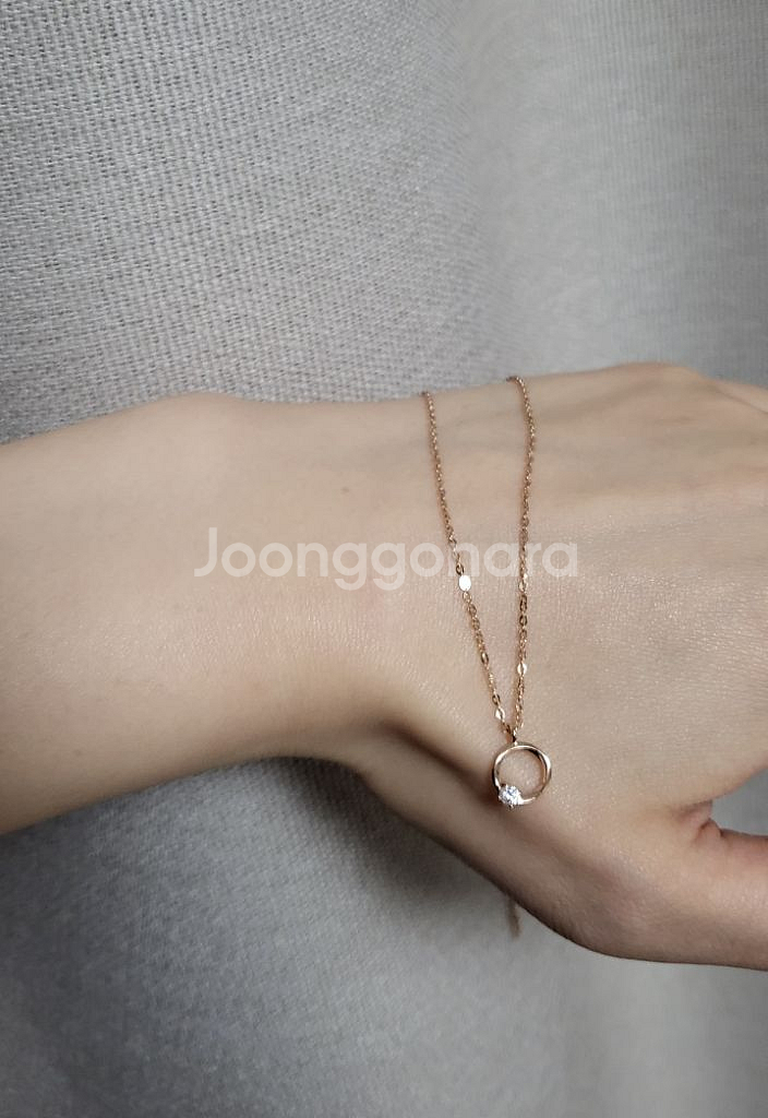 제이에스티나 14k 로즈골드 목걸이--2