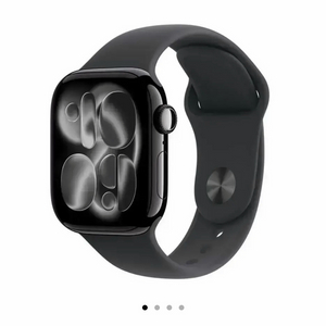 애플워치 11 GPS 42mm 제트 블랙 알루미늄 케이스 블랙 스포츠 밴드 (SM) MEQT4KH/A 이미지