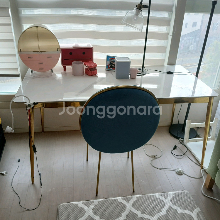대리석 골드프레임 식탁 테이블--0