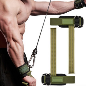 튼튼한 헬스 스트랩 1쌍 손목밴드 데드리프트 다용도 D링