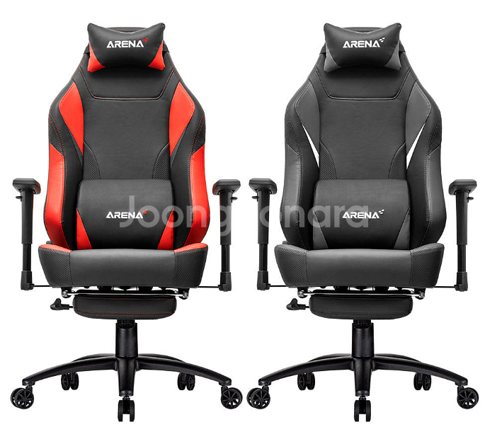 제닉스 아레나-X 풋레스트 게이밍 의자 레드--1