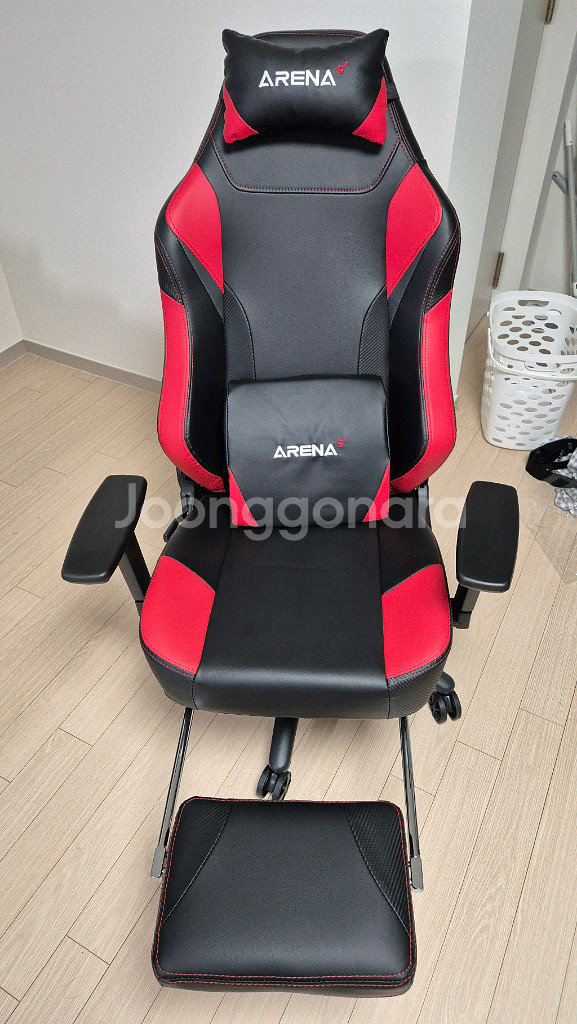 제닉스 아레나-X 풋레스트 게이밍 의자 레드--2