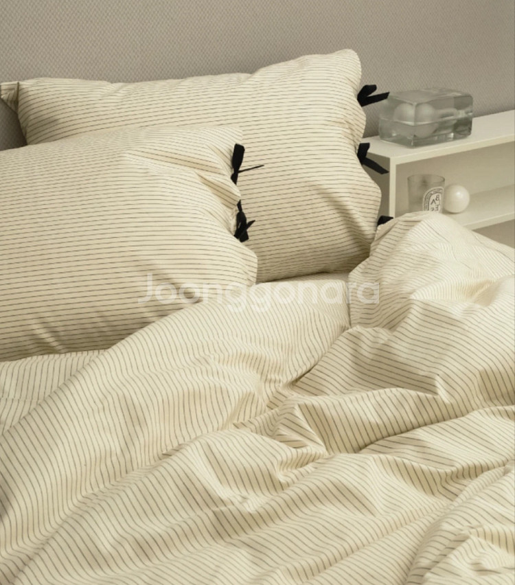 브룬 블랙 스트라이프 이불커버 슈퍼싱글 새상품--1