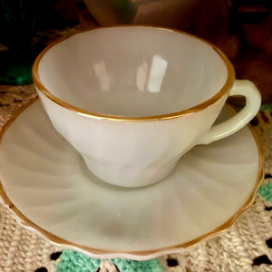 앵커 호킹 빈티지 밀크글라스 커피잔 이미지