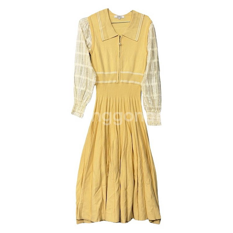 에고이스트 옐로우 드레스 롱 원피스 55--0