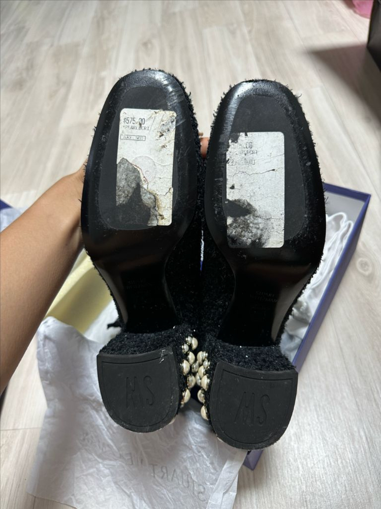 스튜어트 와이츠먼 트위드 앵클 부츠--5