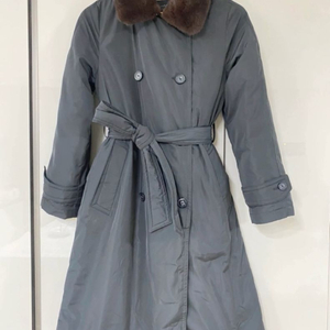 Tahari 퍼트리밍 밍크 트렌치 패딩