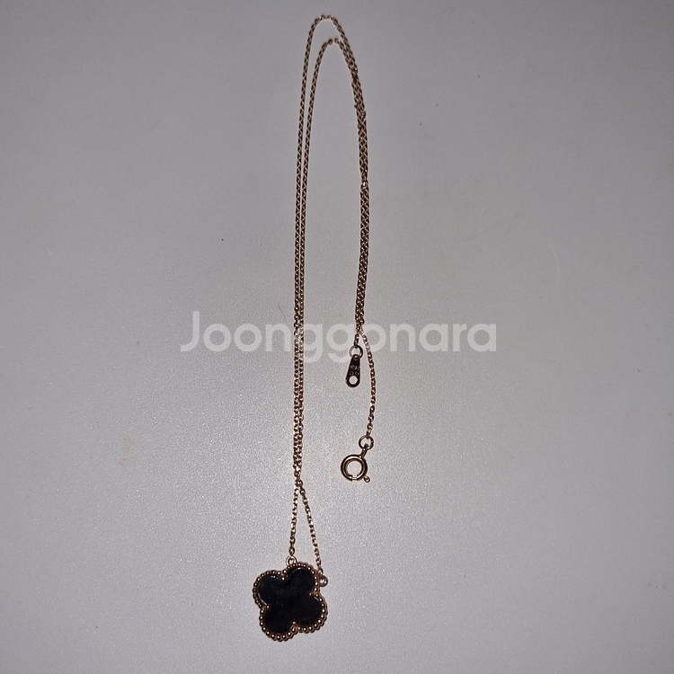 반클리프 14k 알함브라 오닉스 목걸이--1