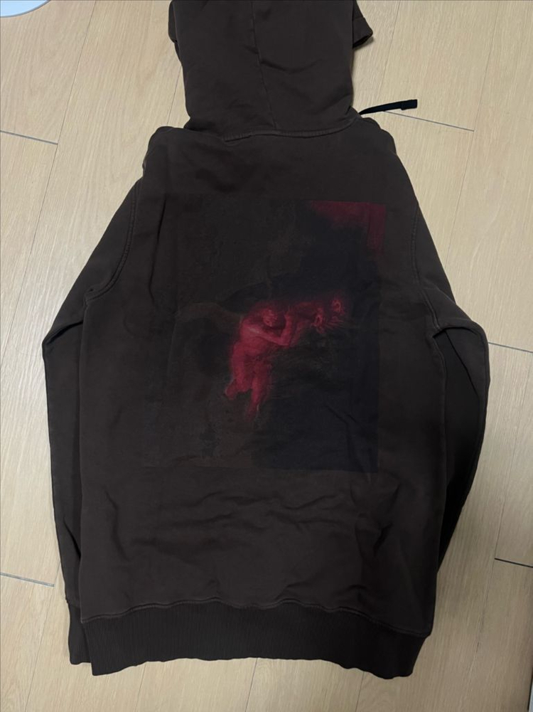 [새상품]Alyx 페인트 프린팅 로고 후드티 L--3