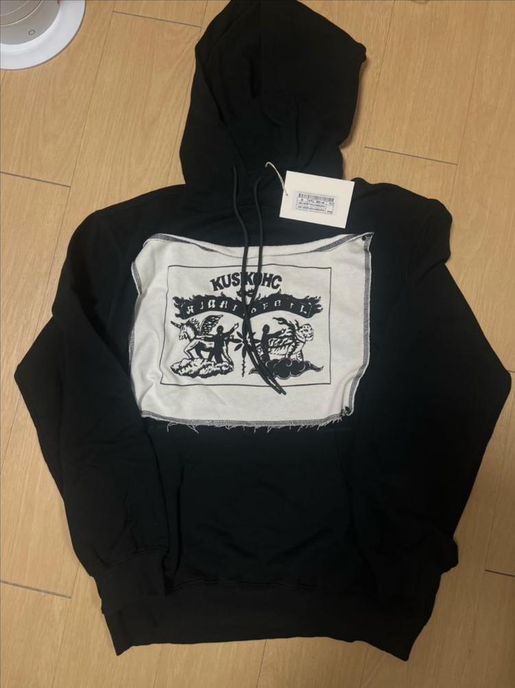 [새상품]쿠시코크 블랙 후디 M--2