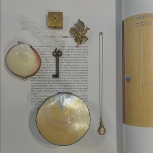 빈티지 자개 쉘 트링캣 & 카메오 목걸이