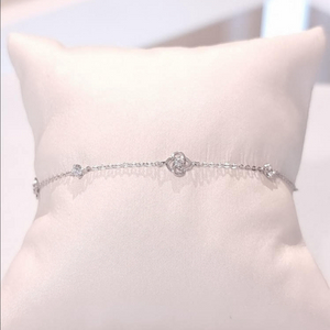 14k 화이트골드 다이아몬드 팔찌