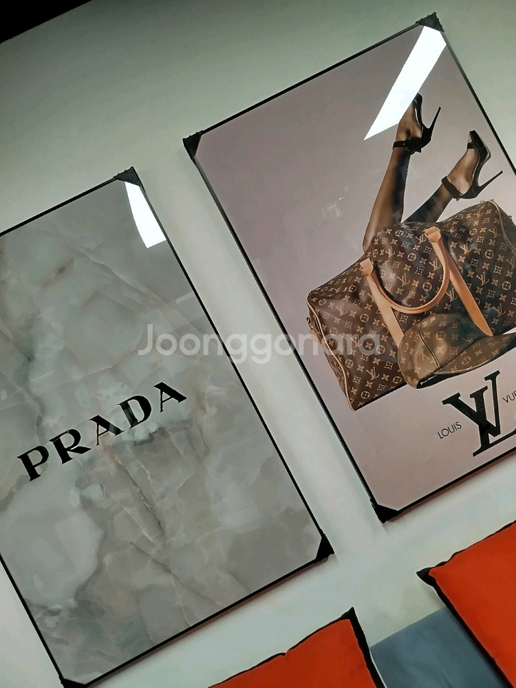 프라다 루이비통 감성 그림액자 그림 액자 팝아트 인테리어소품 명품그림 명품액자 꽃 인테리어 유화 해바라기 거실--4