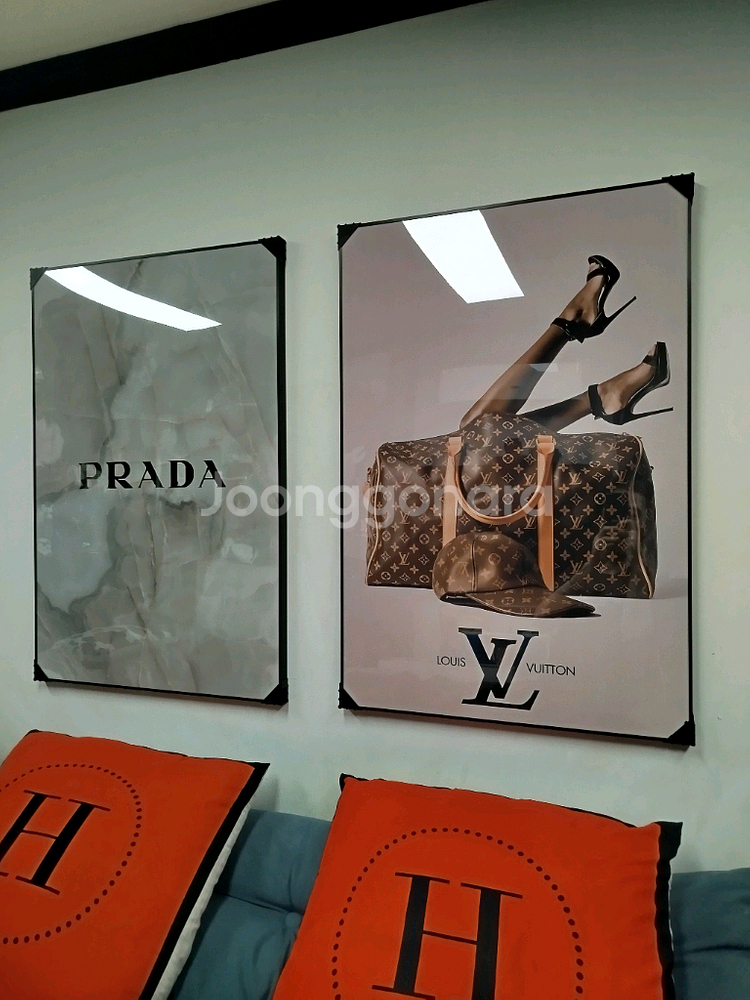 프라다 루이비통 감성 그림액자 그림 액자 팝아트 인테리어소품 명품그림 명품액자 꽃 인테리어 유화 해바라기 거실--6