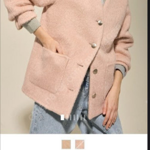 한섬 랑방 컬렉션 알파카 블렌드 칼라리스 재킷 정상 메인품 처분가